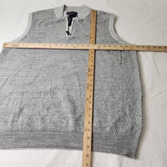 Roundtree & Yorke Men's Vest 1/4 Quarter Zip Gray Sweater Tall size XLT (11) - Picture 7 of 8